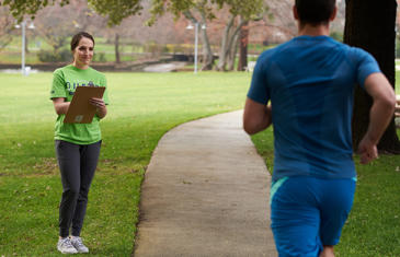 Programação de fitness Teste de corrida Coluna