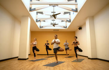Instalações Chelsea Piers Brooklyn Yoga Studio Coluna