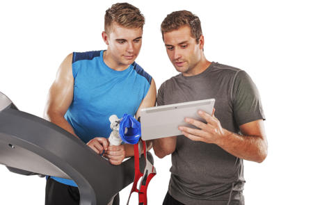Vendas e marketing Resultados KORR VO2 na coluna do tablet